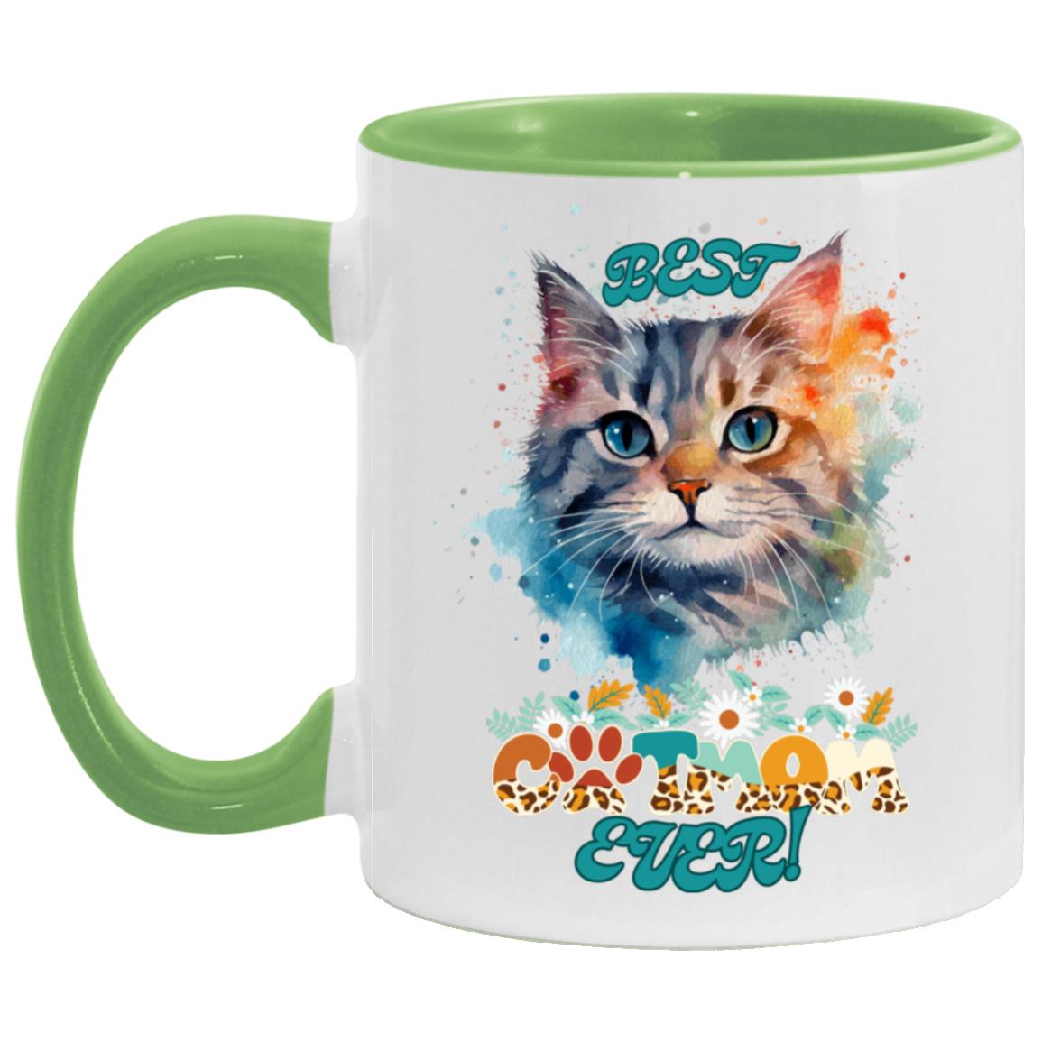 BEST "CATMOM" EVER,  11 oz Accent Mug