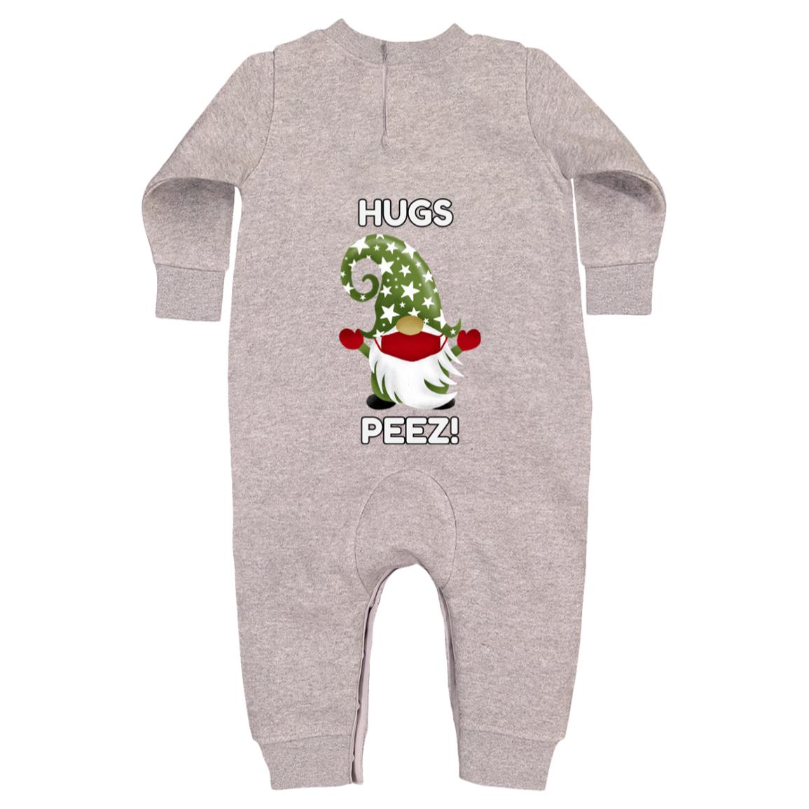 "HUGS PEEZ!", Rabbit Skins, Infant Fleece One-Piece Bodysuit