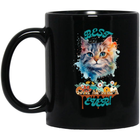 BEST "CATMOM" EVER"  11 oz Black Mug