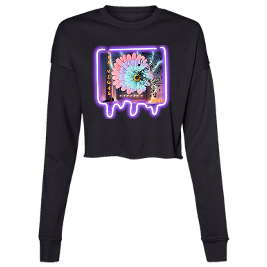 Las Vegas  2024 Neon Design, Ladies' Cropped Fleece Crew