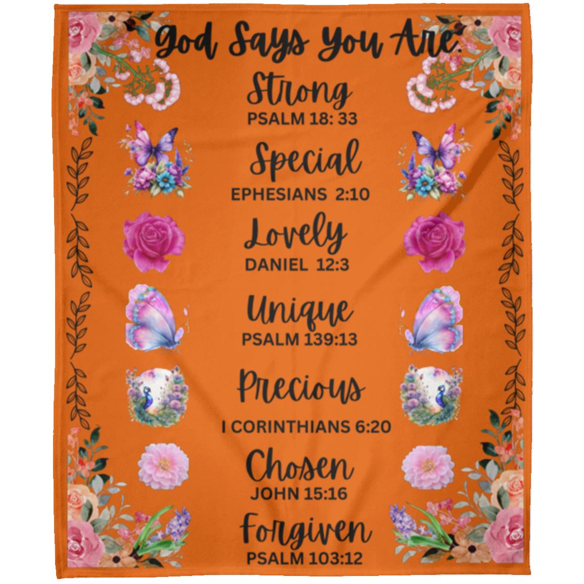 "God Says You Are"-Affirmation, 50 in x 60 in Arctic Fleece Blanket