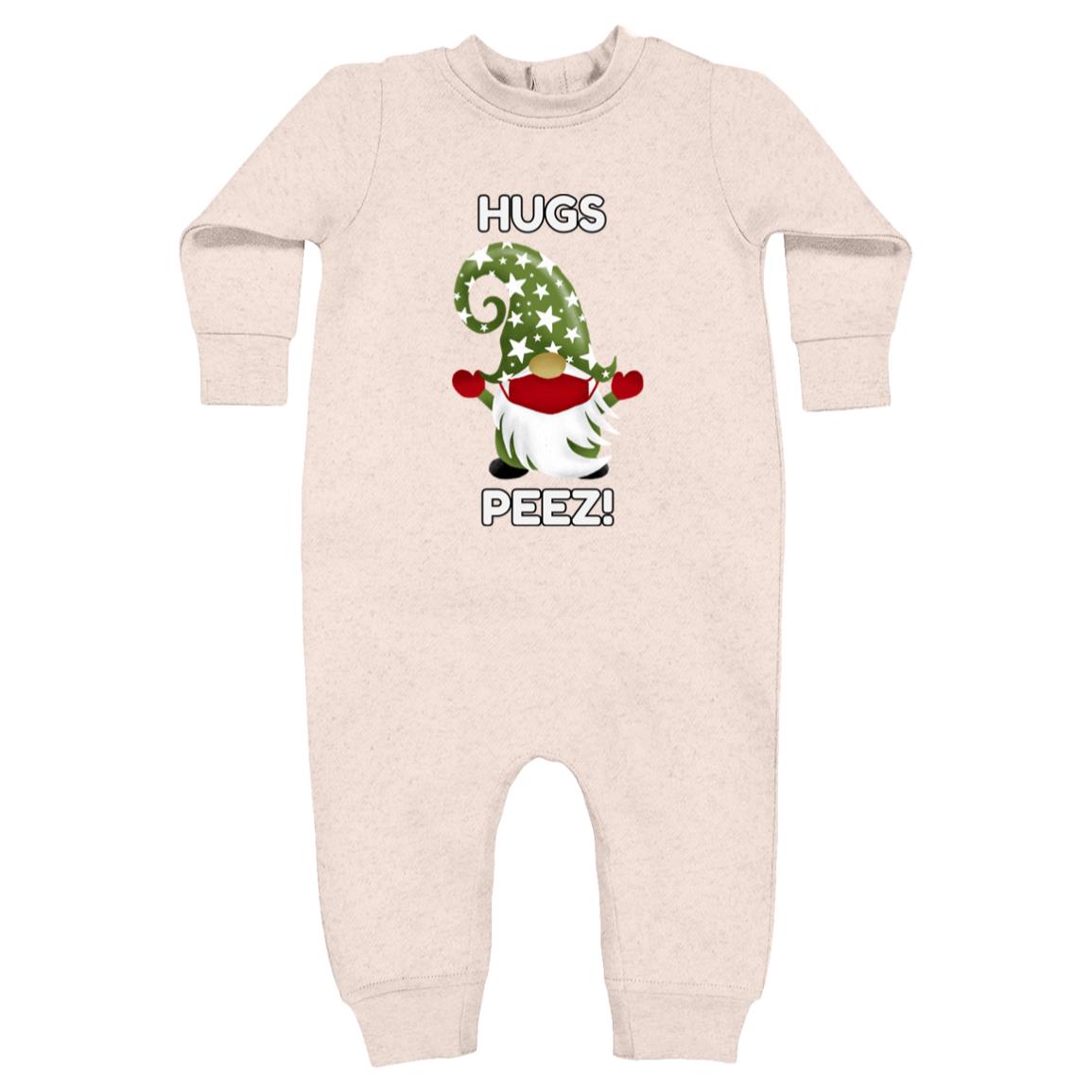 "HUGS PEEZ!", Rabbit Skins, Infant Fleece One-Piece Bodysuit