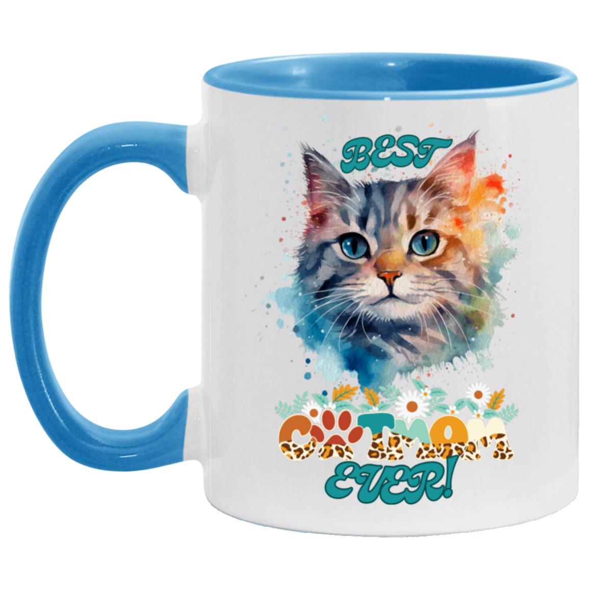 BEST "CATMOM" EVER,  11 oz Accent Mug