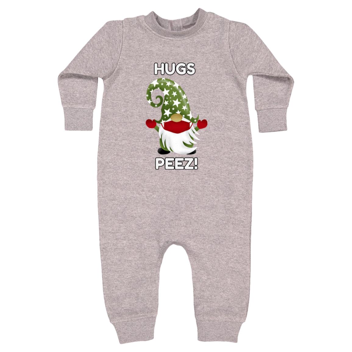 "HUGS PEEZ!", Rabbit Skins, Infant Fleece One-Piece Bodysuit