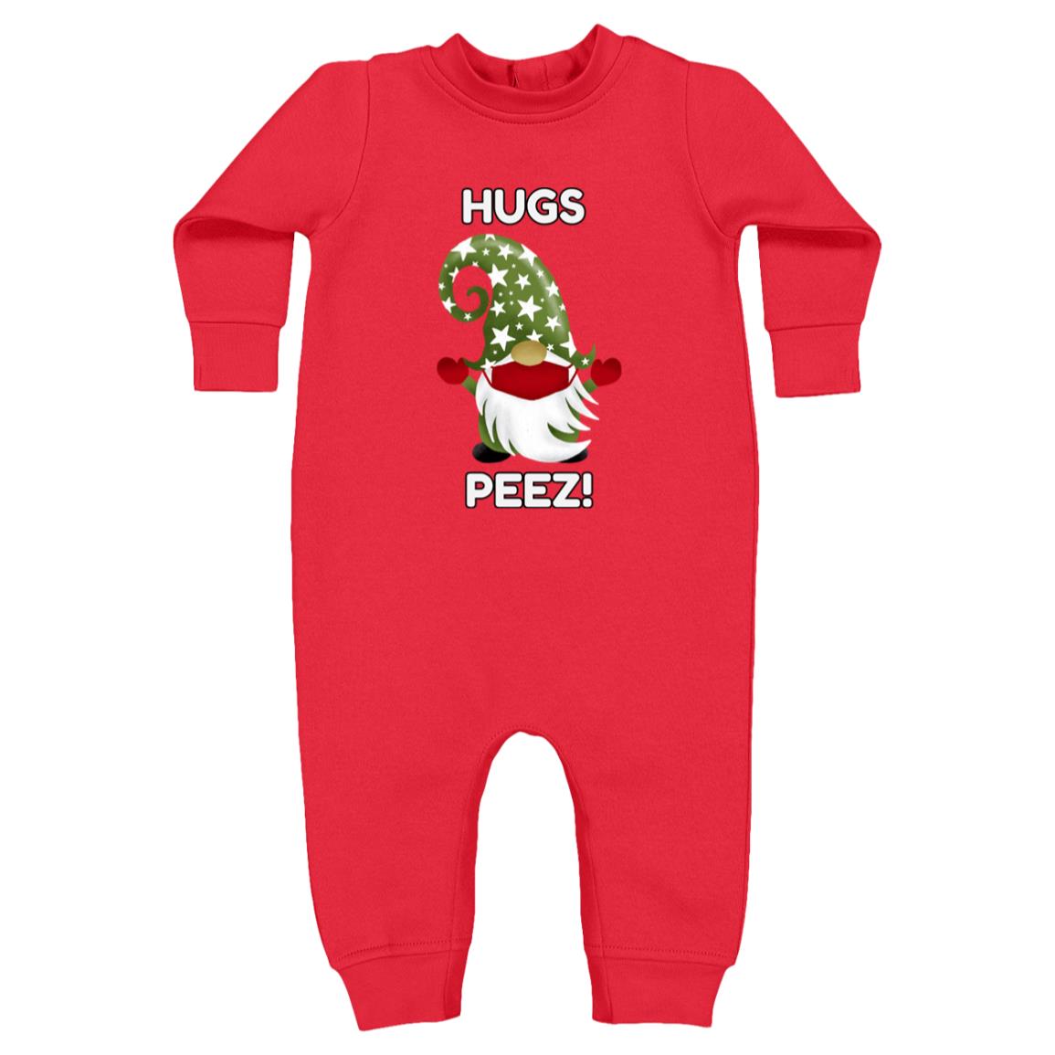 "HUGS PEEZ!", Rabbit Skins, Infant Fleece One-Piece Bodysuit