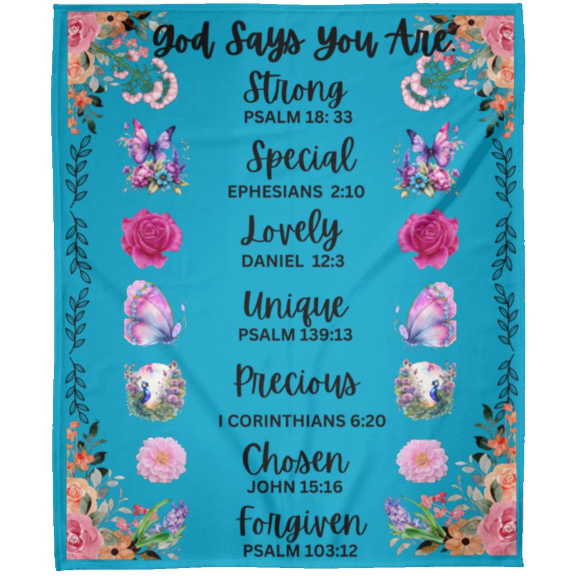 "God Says You Are"-Affirmation, 50 in x 60 in Arctic Fleece Blanket