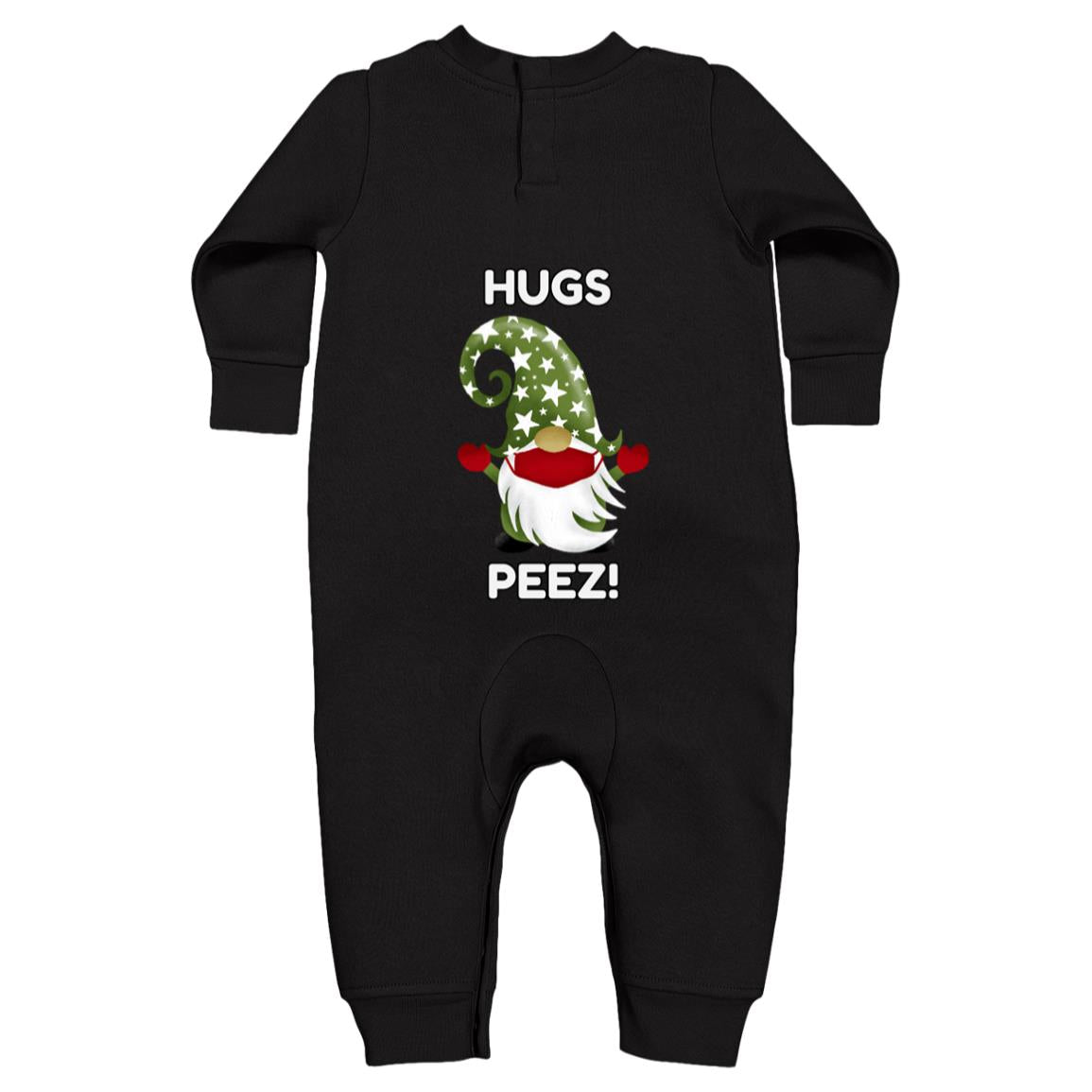 "HUGS PEEZ!", Rabbit Skins, Infant Fleece One-Piece Bodysuit