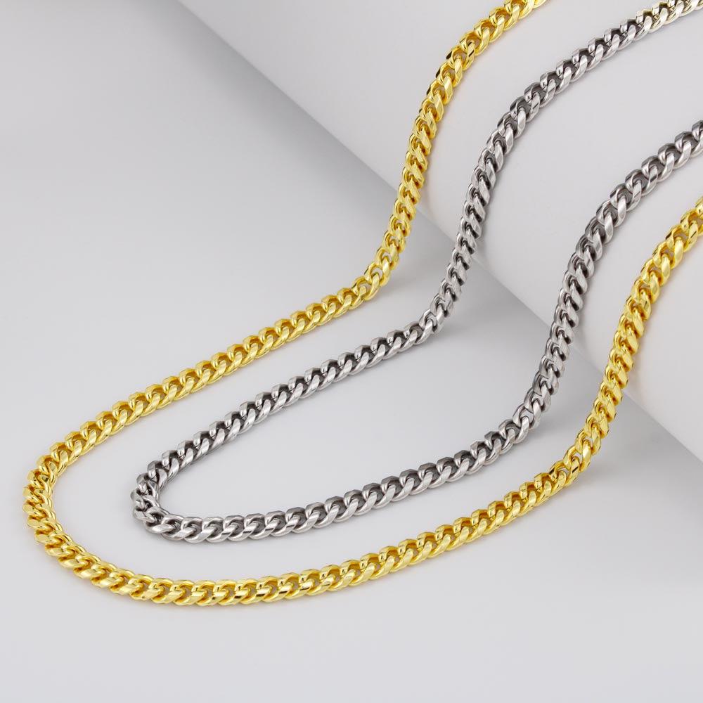 His heart melted when he read this! "To My Son, Love Mom"- Cuban Link Necklace