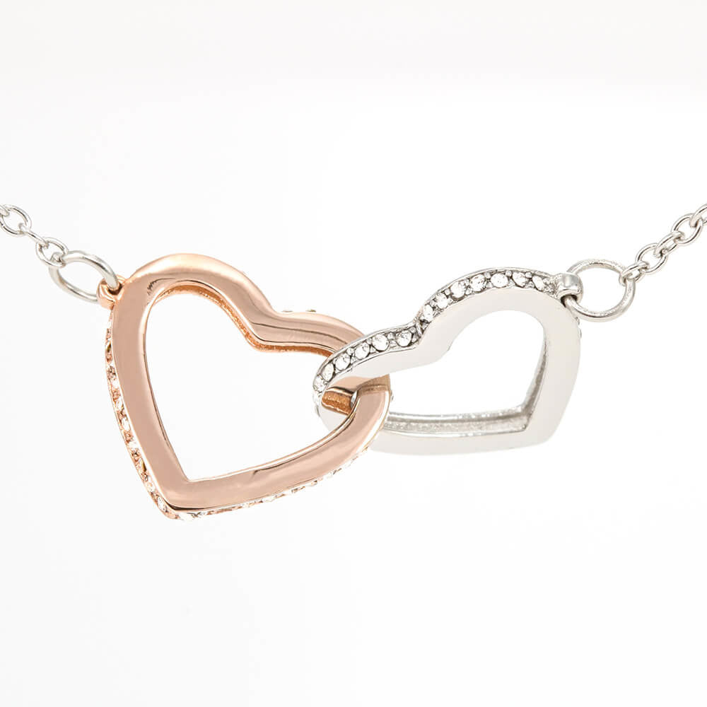 She will tear- up when she opens the box and reads this!  "To The New Mom To Be "- Interlocking Hearts Necklace