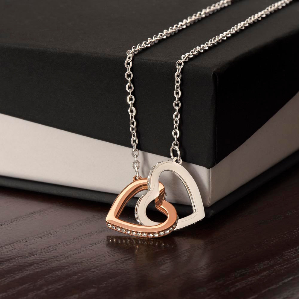 To The "Mom To Be" Interlocking Hearts Necklace,  She couldn't stop crying when she read this!