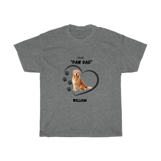 "PAW DAD", Golden Retriever, Heavy Cotton Tee