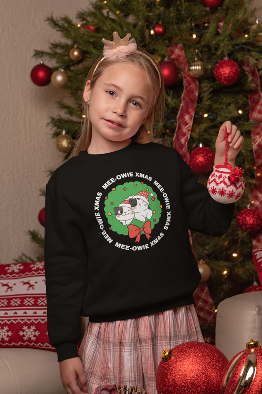 "MEE-OWIE XMAS" Kids Heavy Blend Fleece Sweatshirt