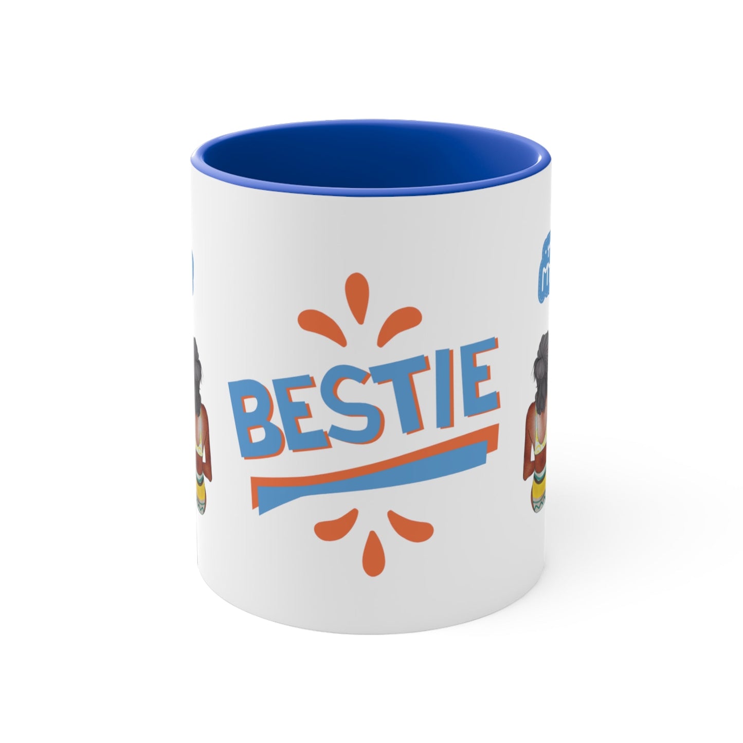 "Bestie", Wrap Around Design Two Tone 11 oz Mug