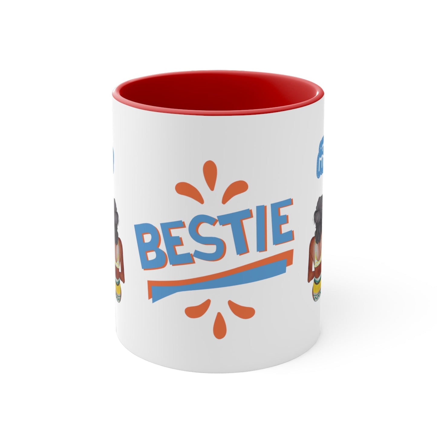 "Bestie", Wrap Around Design Two Tone 11 oz Mug