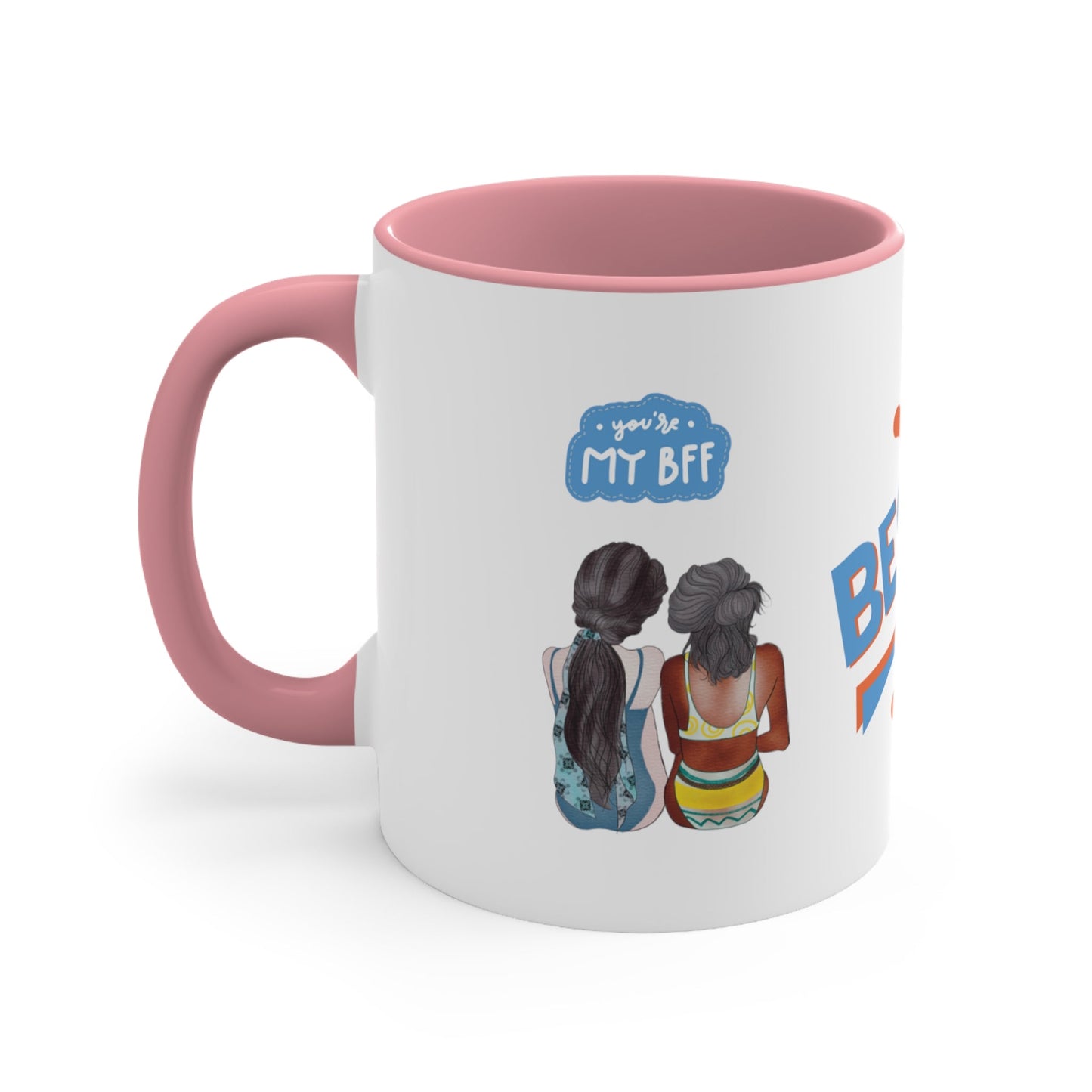 "Bestie", Wrap Around Design Two Tone 11 oz Mug