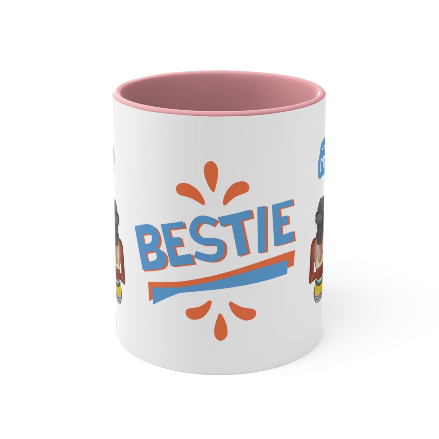 "Bestie", Wrap Around Design Two Tone 11 oz Mug