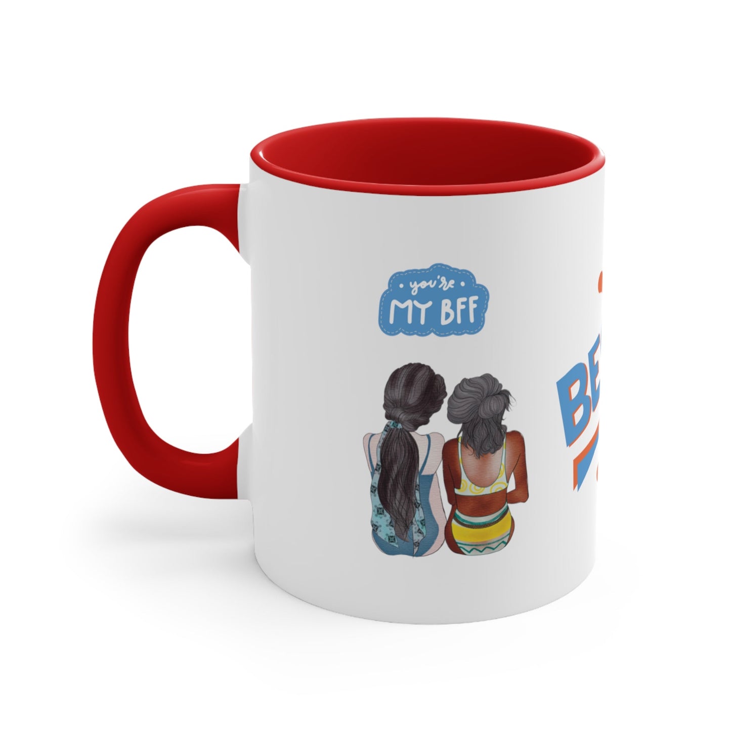 "Bestie", Wrap Around Design Two Tone 11 oz Mug